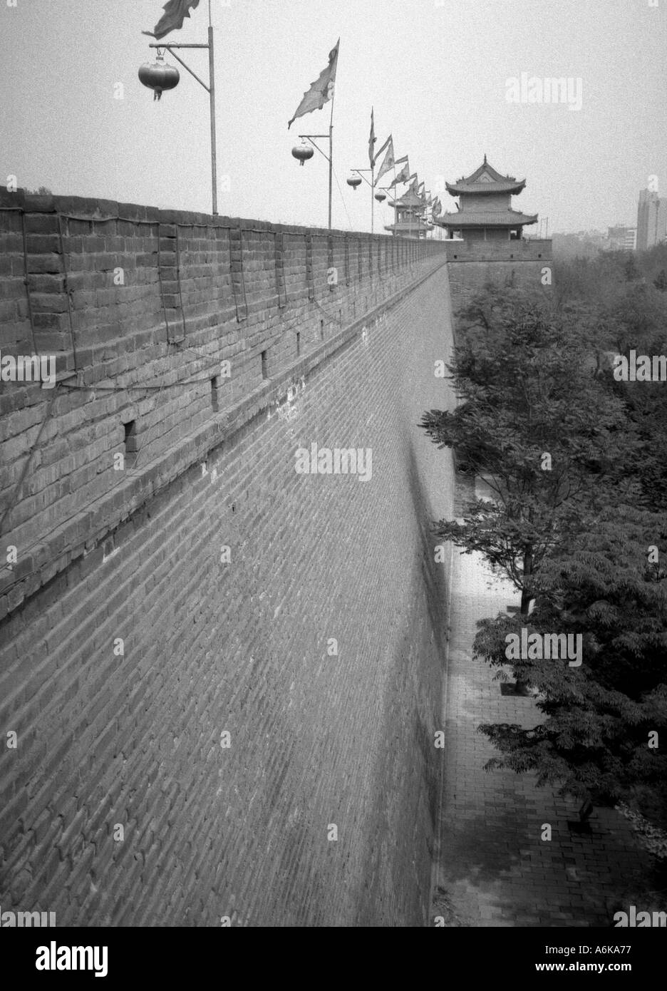 Las murallas de la ciudad de Xi'an Xian Gran antigua capital de China Shaanxi Asia China Asia asiáticos Foto de stock