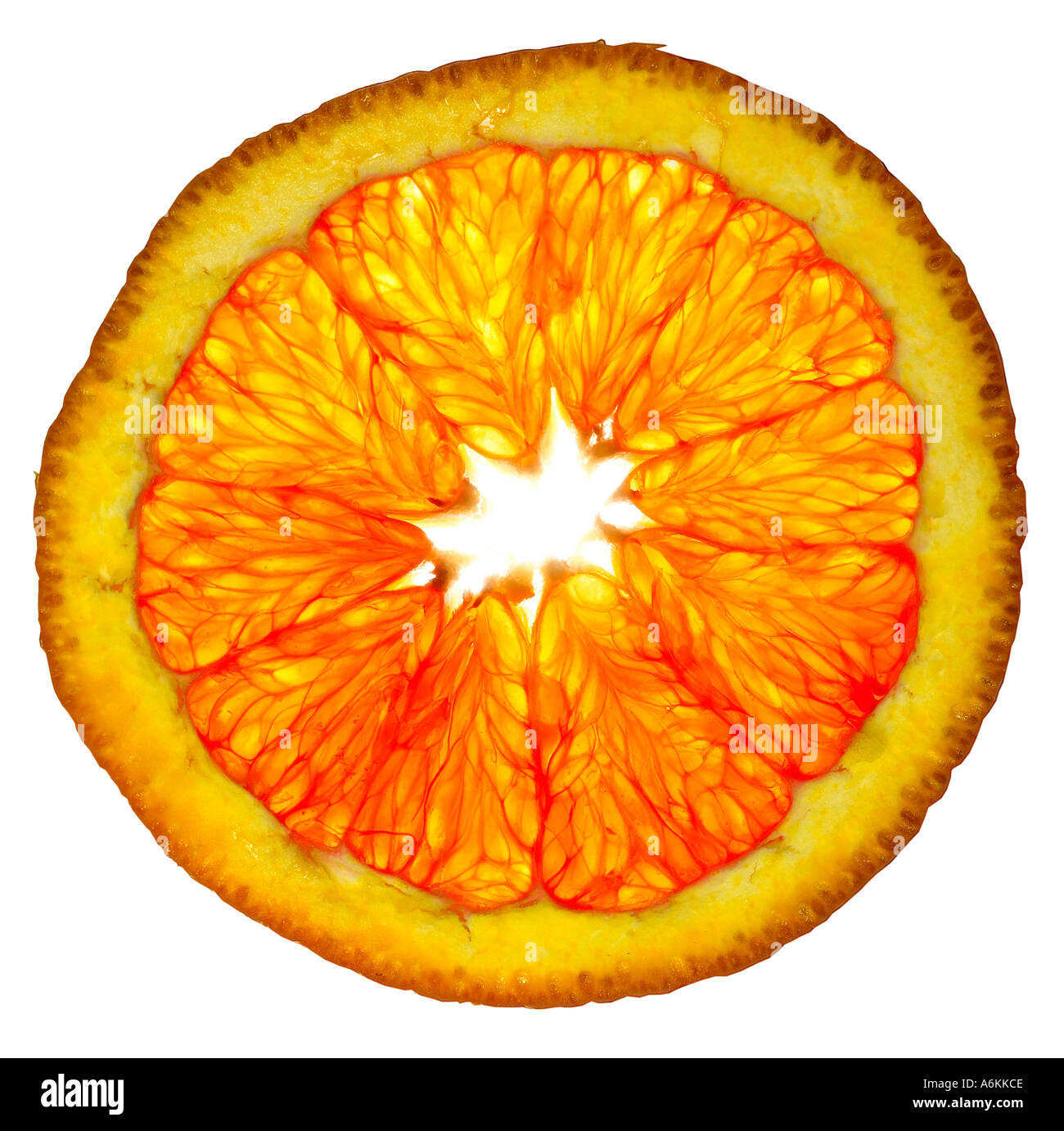 Única rebanada de naranja (cerrar) Foto de stock