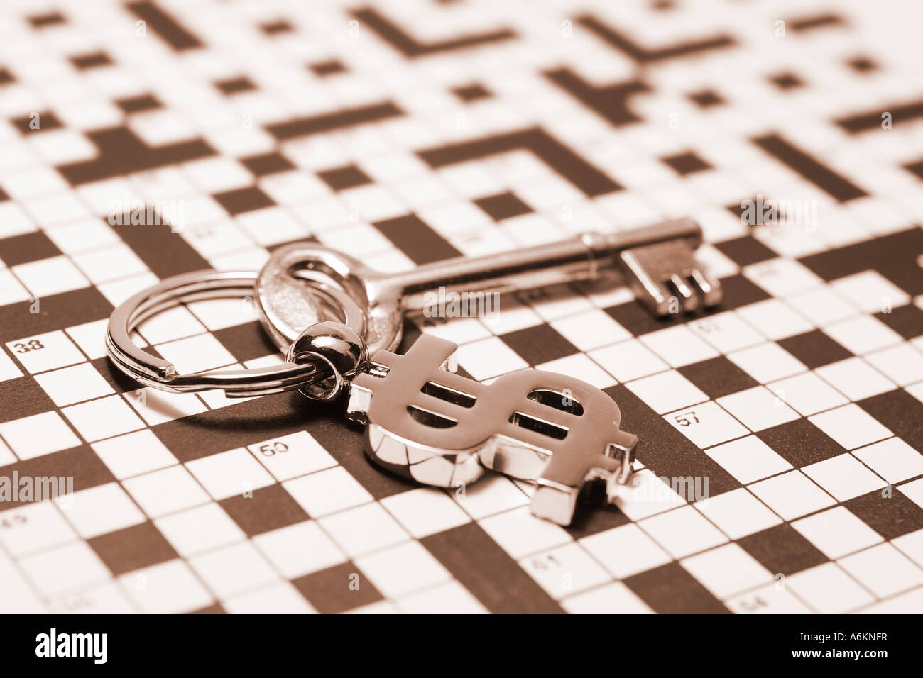 Clave y el crucigrama Fotografía de stock Alamy