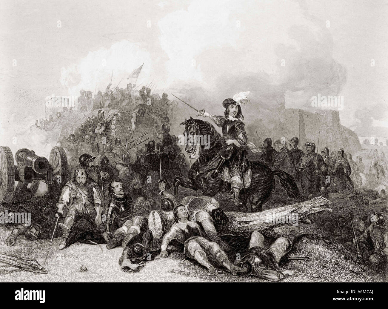 Tormentas de Bristol, 26 de julio de 1643, durante la Guerra Civil Inglesa. Foto de stock