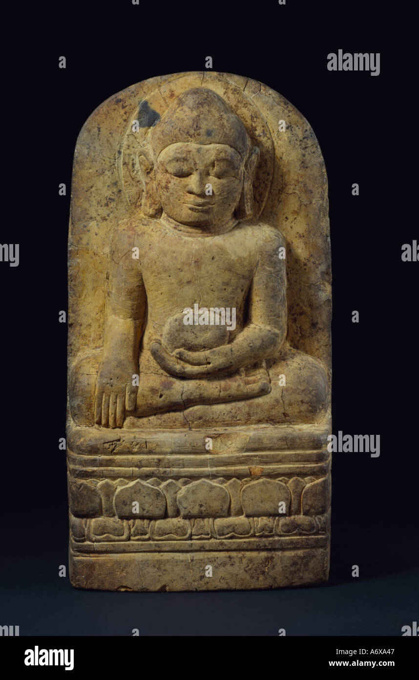 Buda. La piedra. Birmania, 6º - 7º siglo. Foto de stock