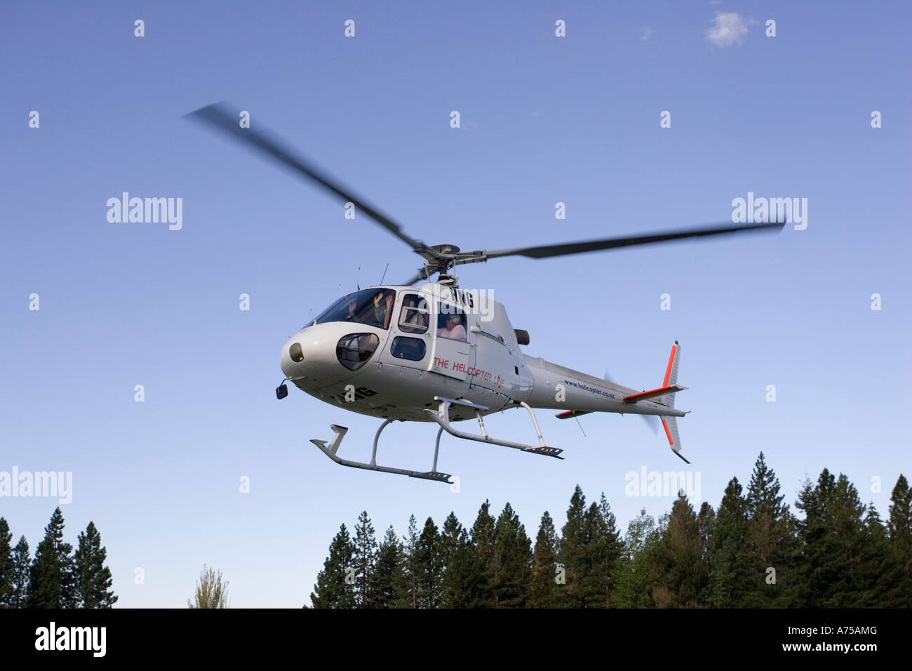La línea de helicópteros para vuelos turísticos Mount Cook ver desde Twizel, Isla del Sur, Nueva Zelanda Foto de stock