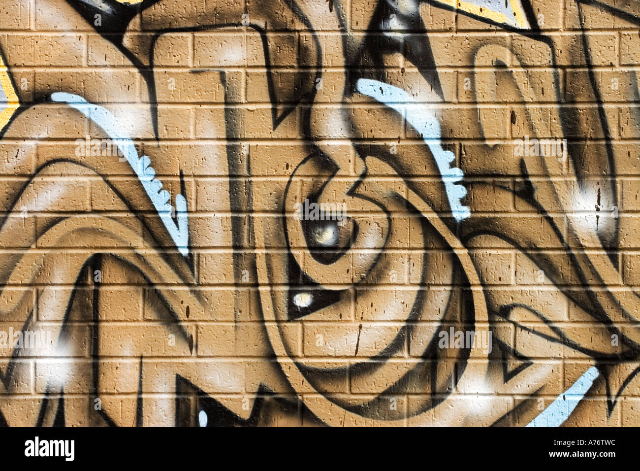 La Pintura De La Pared De Ladrillo Marron Negra Arte De Graffiti