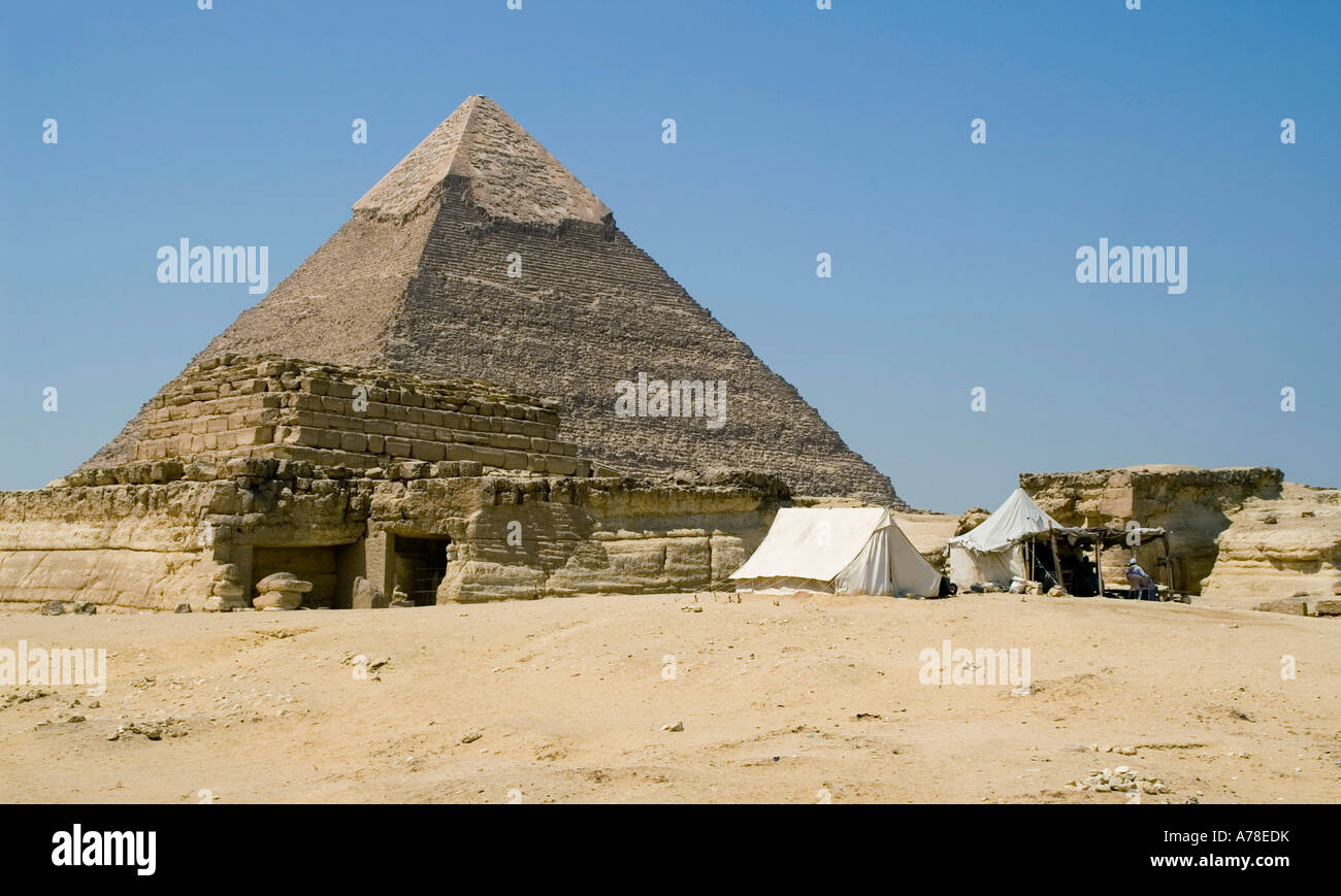 Pirámide de Khafre Chephren Giza El Cairo Egipto Foto de stock