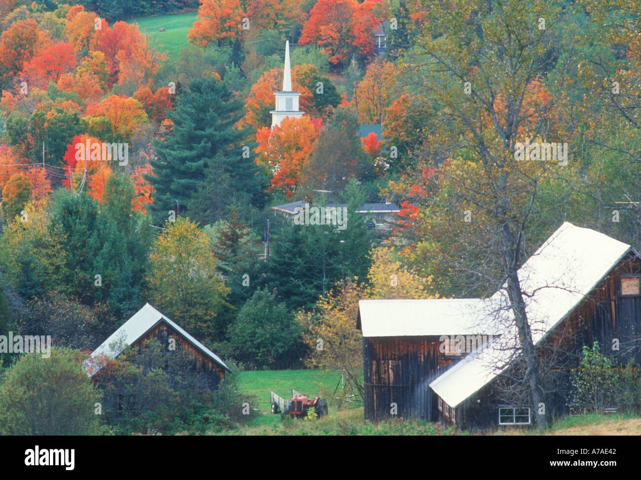 Iglesia pueblo de Burke Hollow Vermont USA Nueva Inglaterra Foto de stock