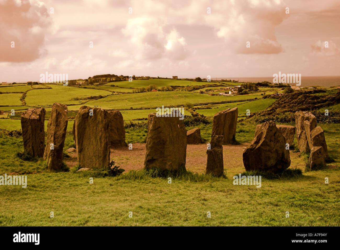 Drombeg círculo de piedra Co Cork Ireland Foto de stock