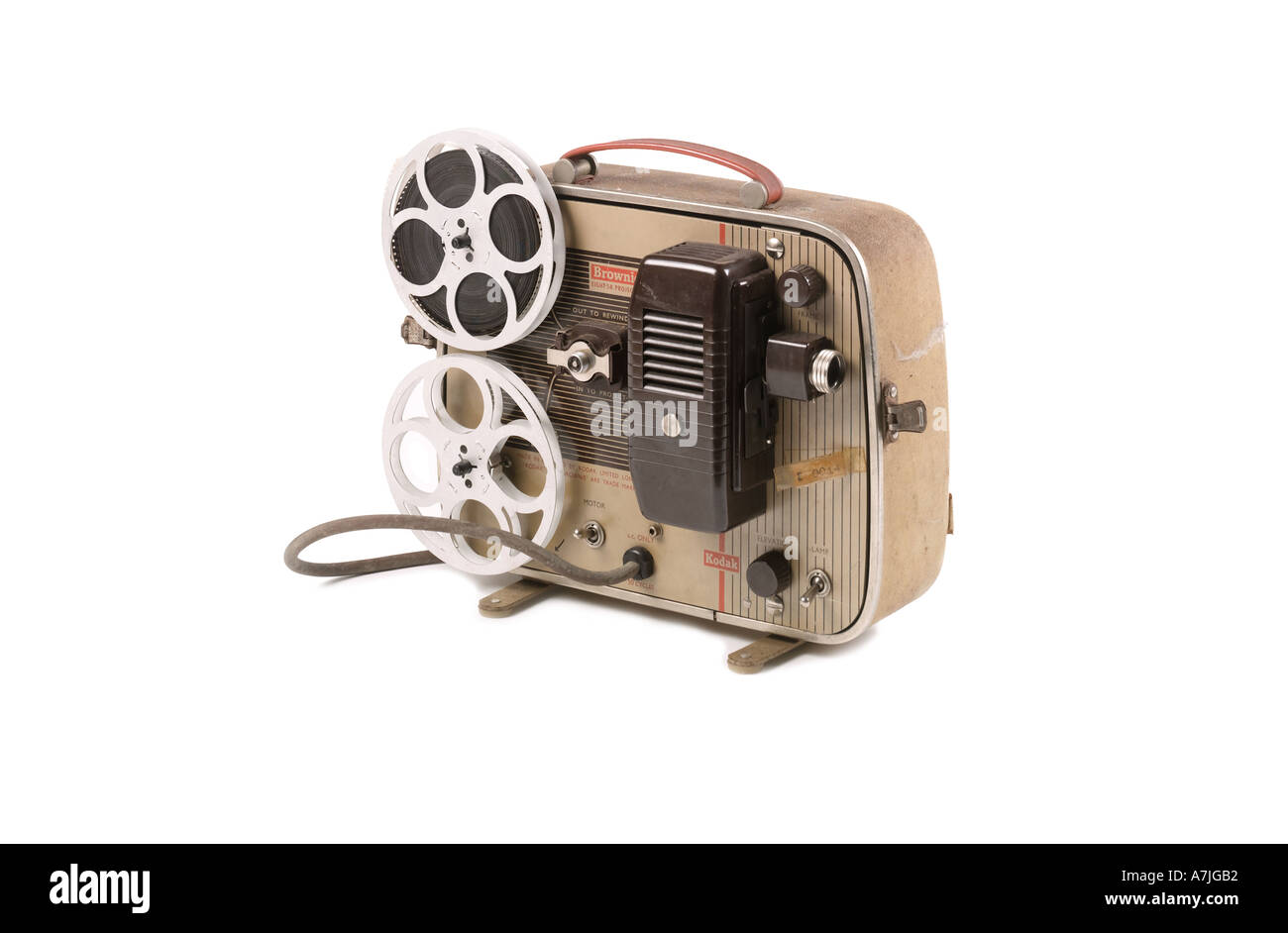 Creo que estoy enfermo portugués intercambiar Antigua 1950 8mm proyector de cine Kodak sobre fondo blanco Fotografía de  stock - Alamy