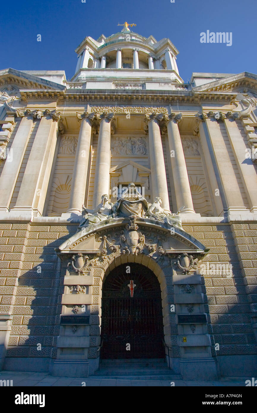 Old Bailey Tribunal Penal Central London UK Foto de stock