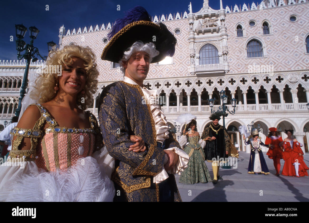 Estados Unidos, Nevada, Las Vegas, los actores de la ópera en el Hotel Venetian Foto de stock