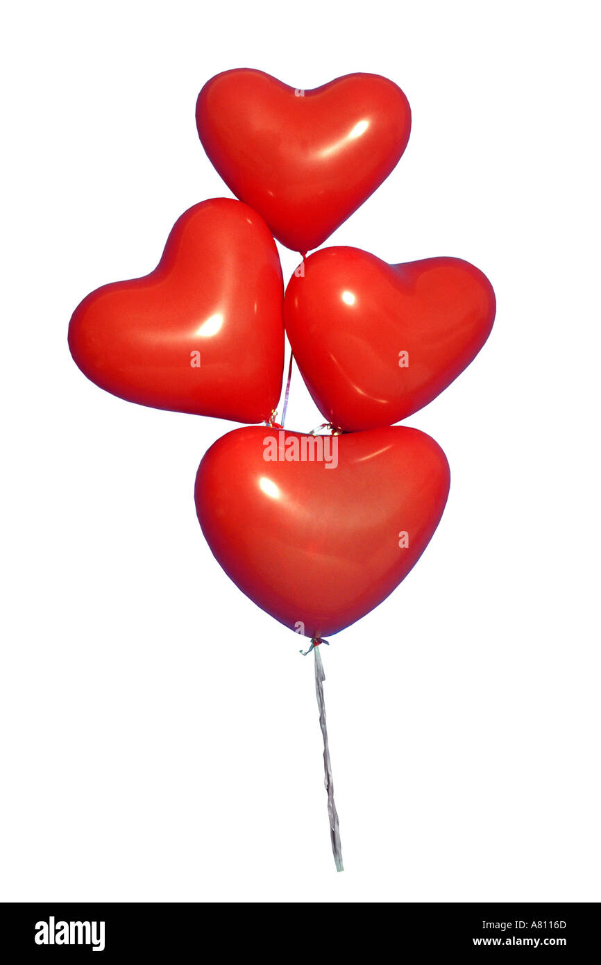 4 globos en forma de corazón Fotografía de stock - Alamy
