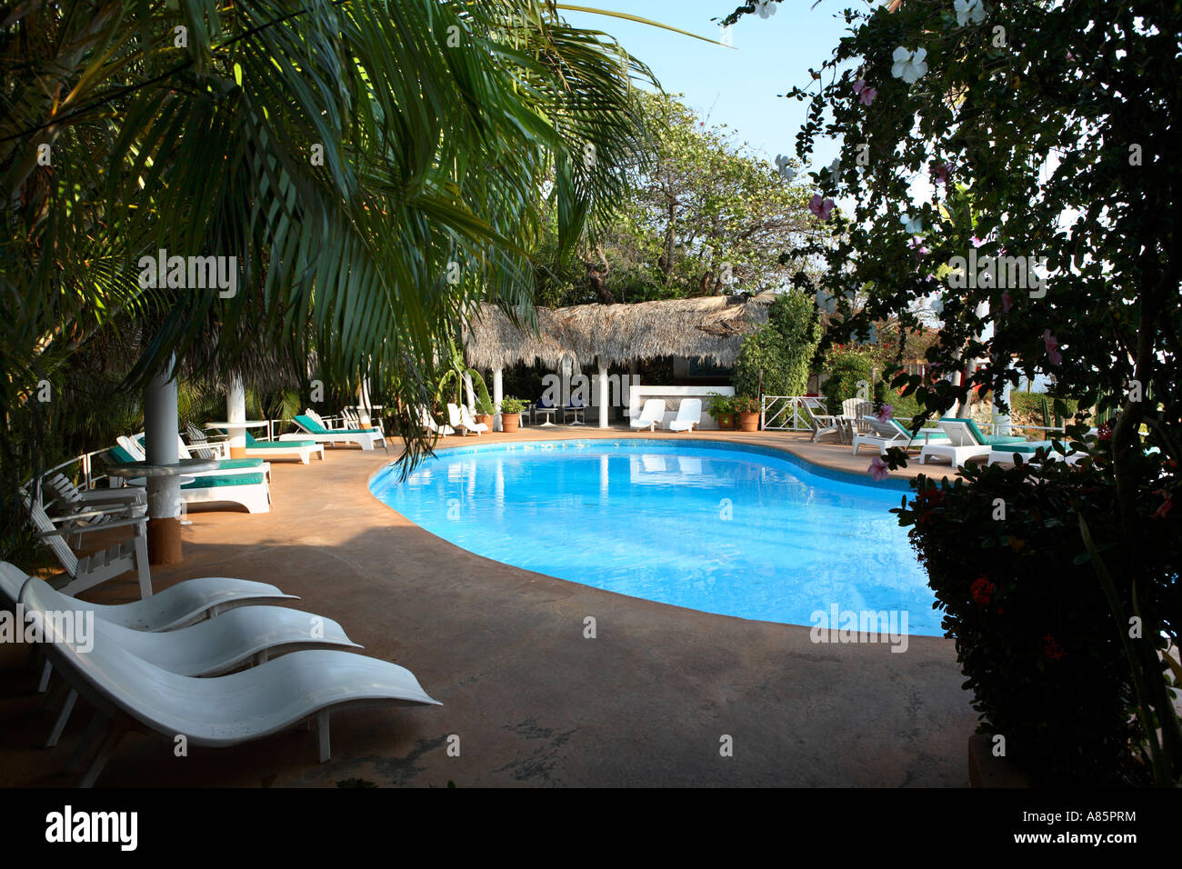 Hotel Los Flamingos piscina Acapulco, México Foto de stock