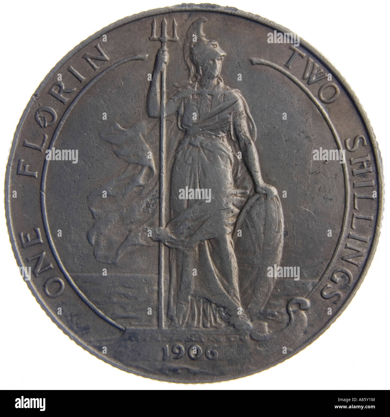 Edward VII Séptima Florin Coin Foto de stock