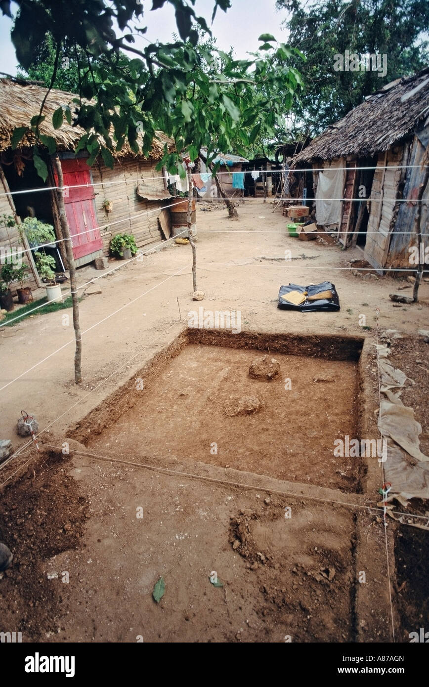 Las excavaciones arqueológicas en el sitio de La Isabela Foto de stock