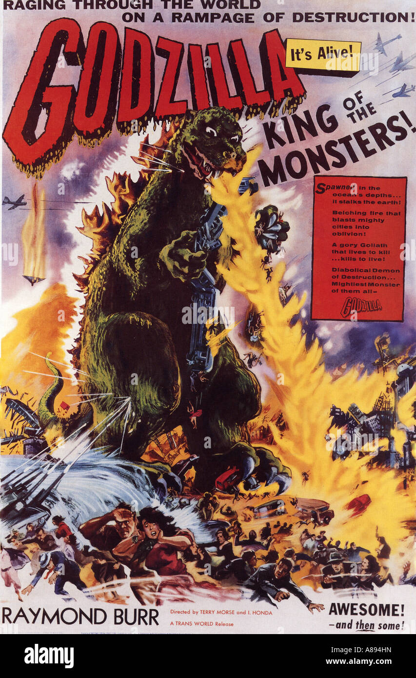 GODZILLA REY DE LOS monstruos! Cartel de 1956 Toho film Fotografía de stock  - Alamy