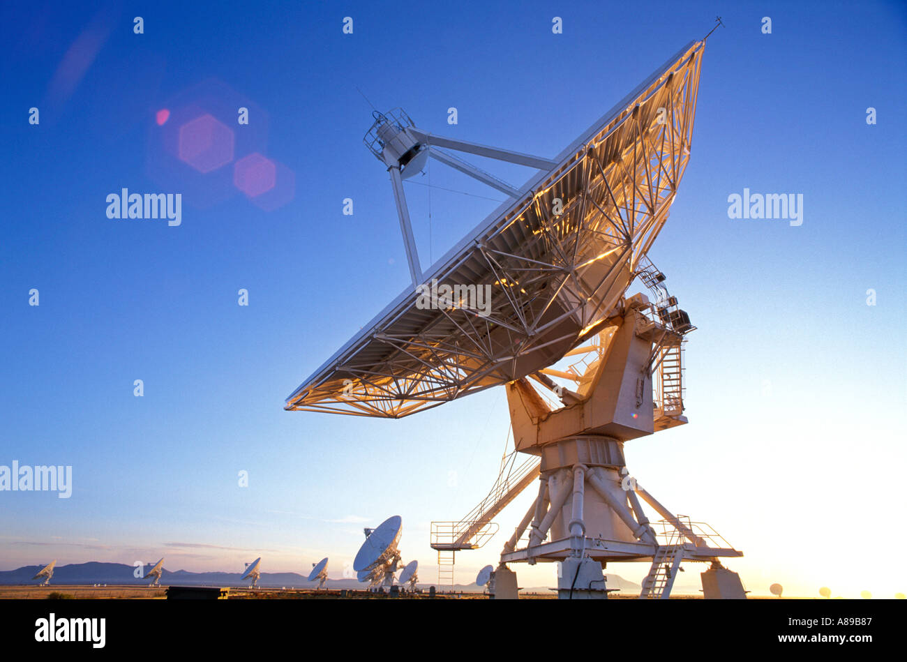 Estados Unidos Nuevo México Socorro Very Large Array mundos mayor radiotelescopio VLA Foto de stock