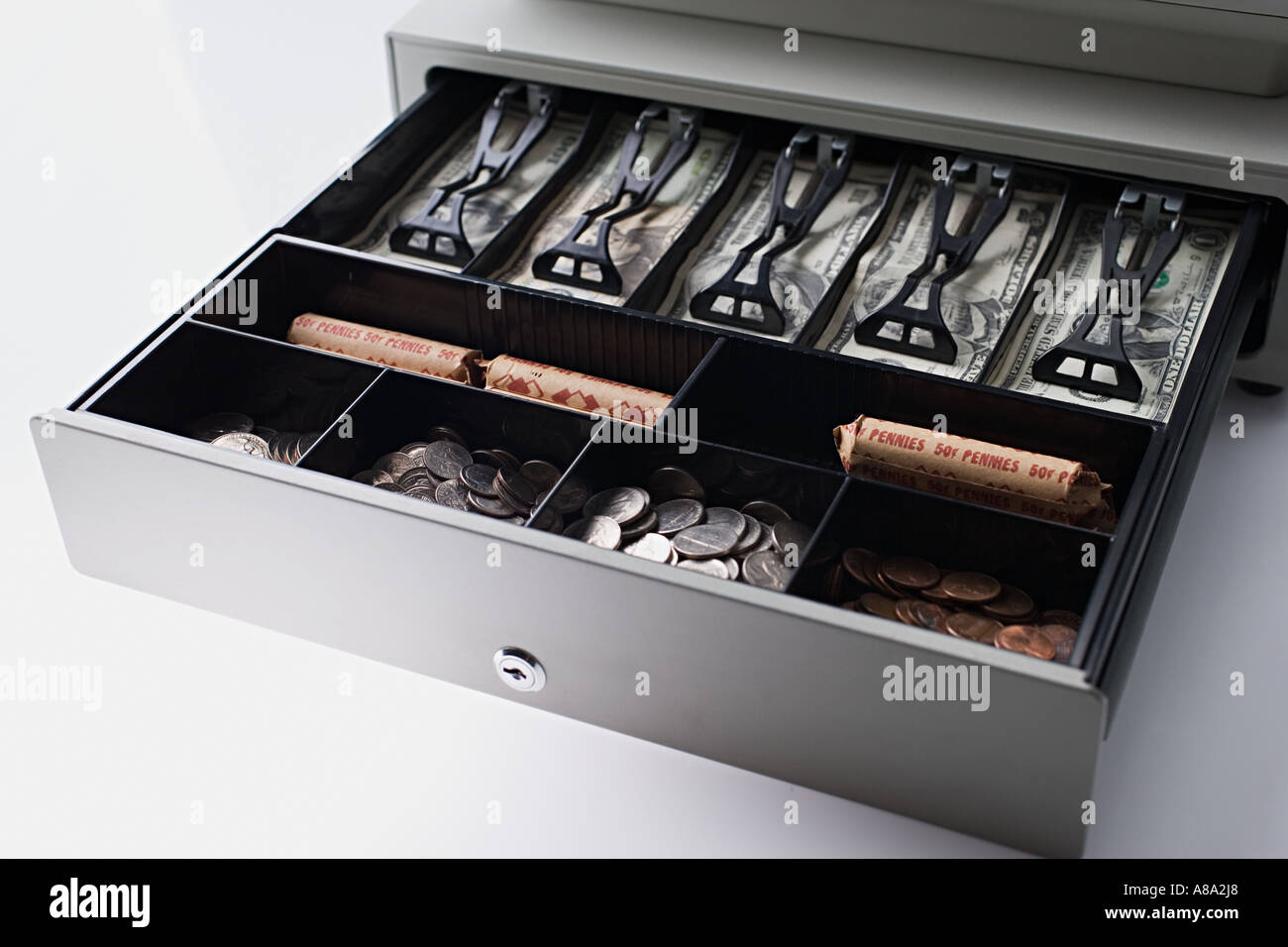 Abrir caja registradora Fotografía de stock - Alamy