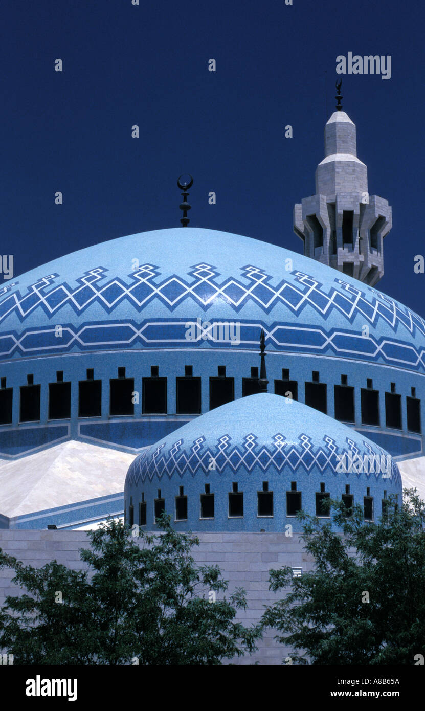 La mezquita del rey Abdullah, Ammán, Jordania. Foto de stock