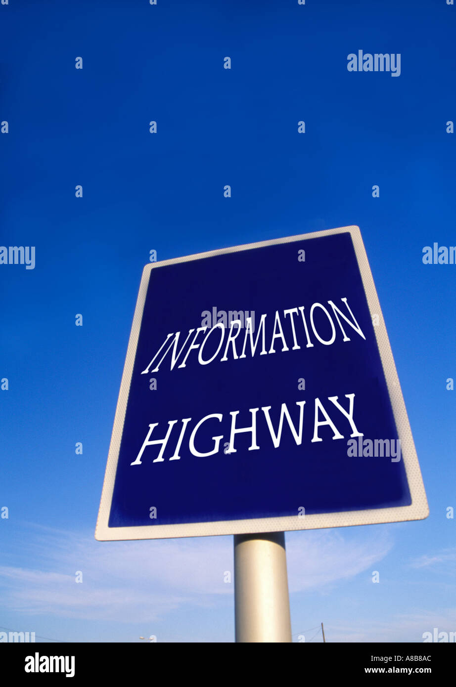 Signo de la autopista de la información Foto de stock