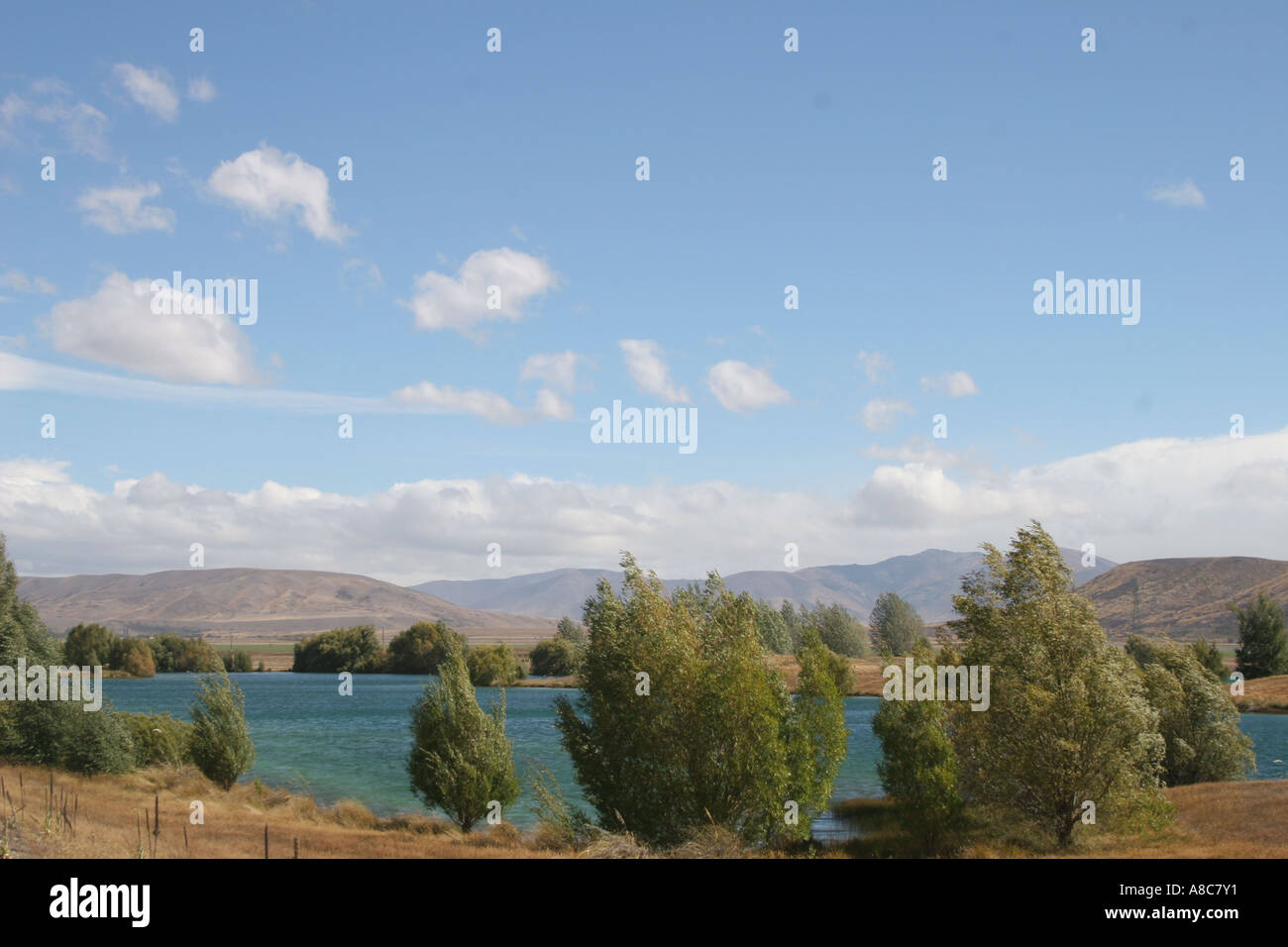 Ade 230,Isla del Sur de Nueva Zelanda, brazo,cerca de Twizel Wairepo Foto de stock