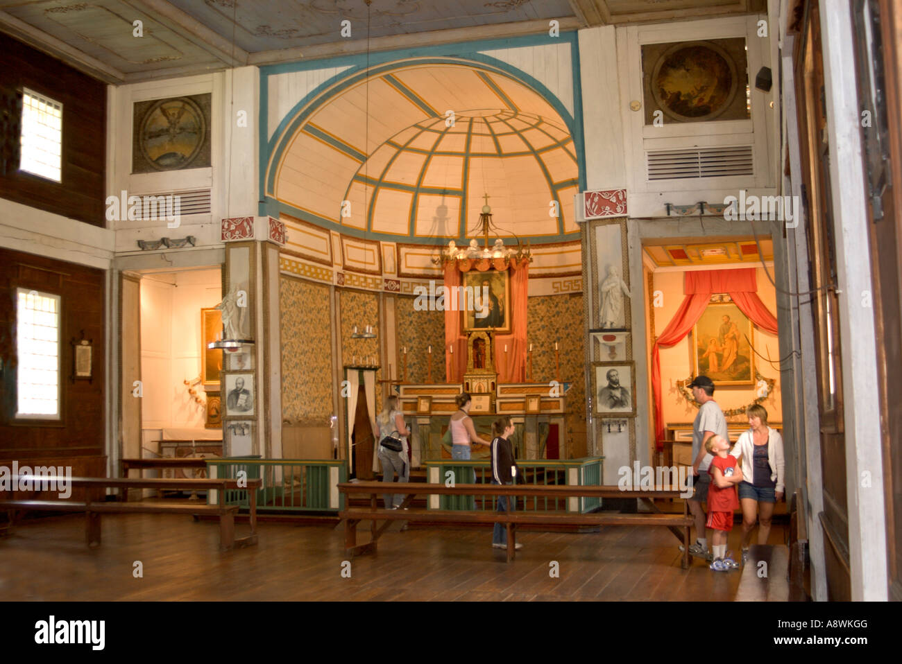 Estados Unidos, Idaho, Cataldo, Misión del Sagrado Corazón de Jesús, altar de madera, 1853