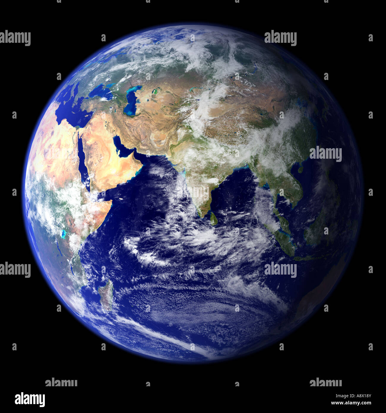 Planeta Tierra visto desde el espacio Foto de stock