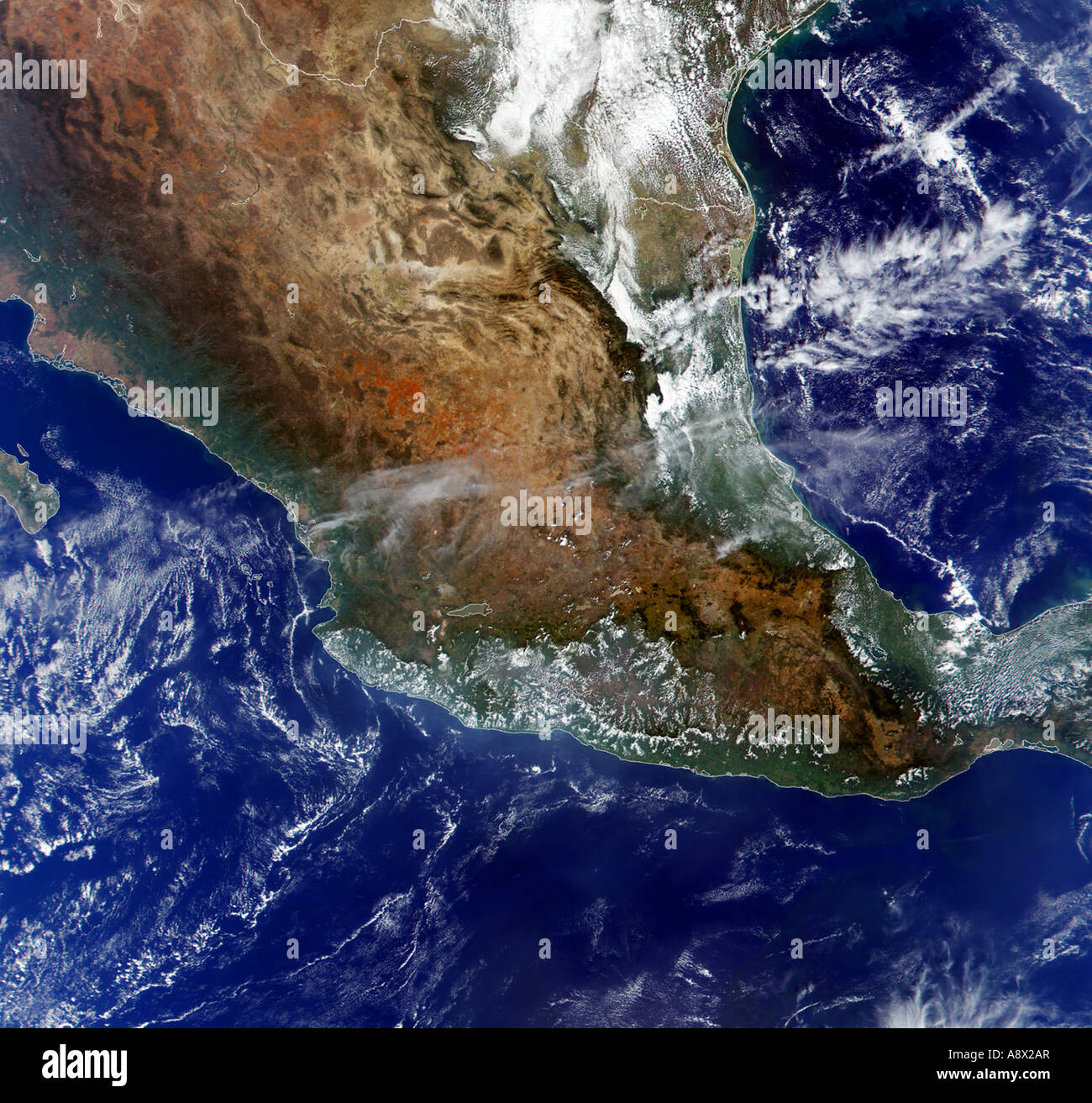 México visto desde el espacio Foto de stock