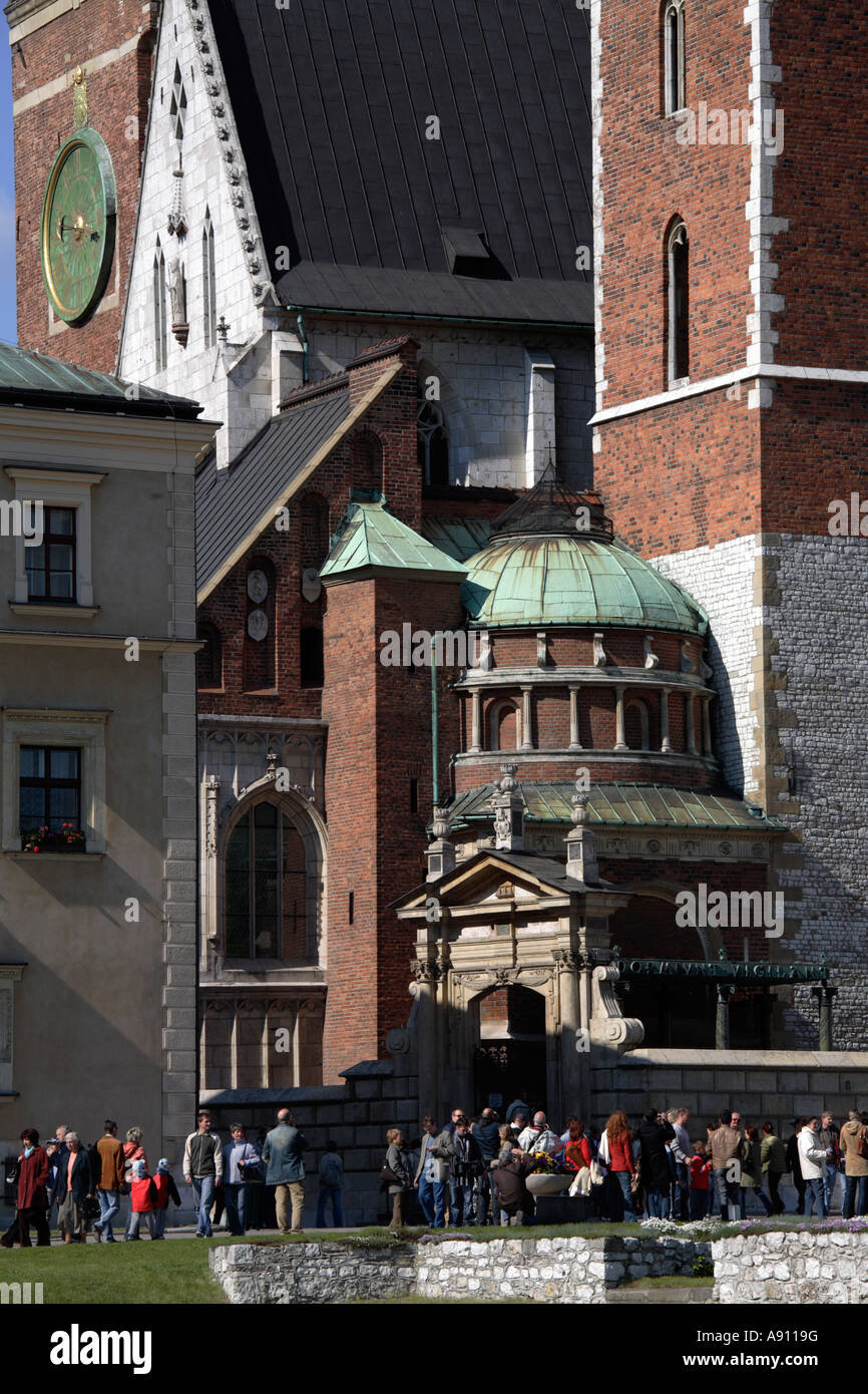 Detalle de la catedral de Wawel, en Cracovia, Polonia Foto de stock