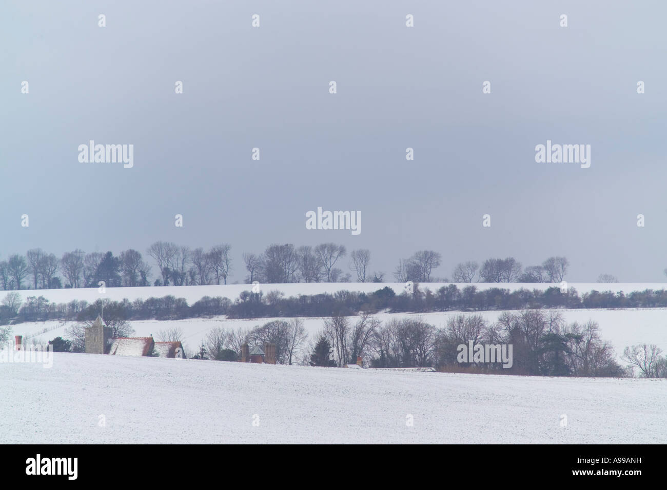 Kent en invierno, la nieve Foto de stock
