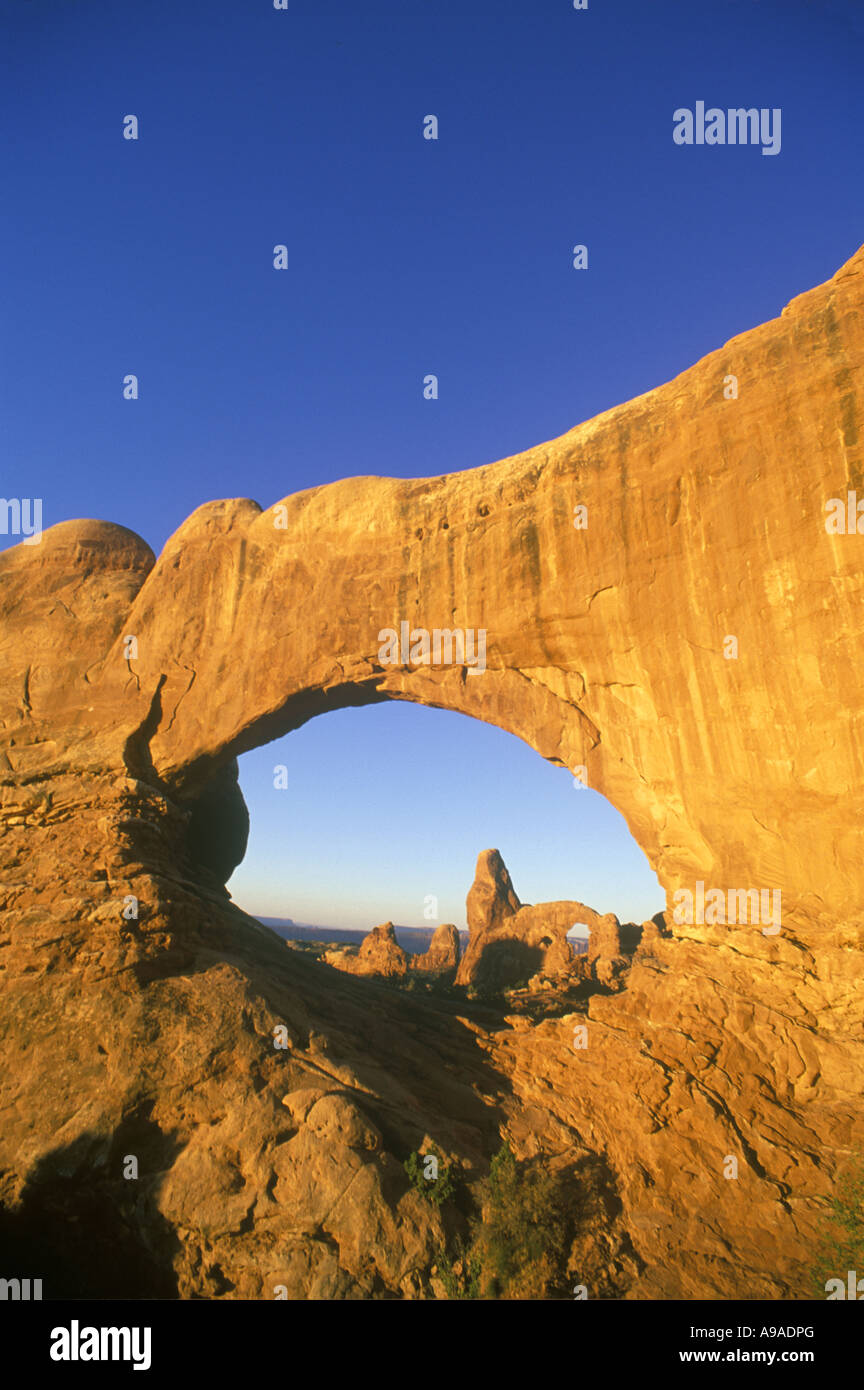 Torreta ventana norte ARCH Arches national park Utah, EE.UU. Foto de stock