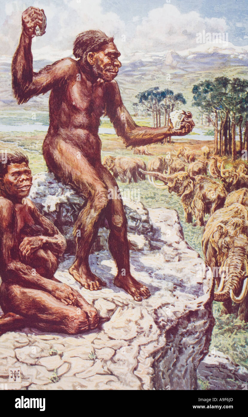 El hombre neandertal Foto de stock