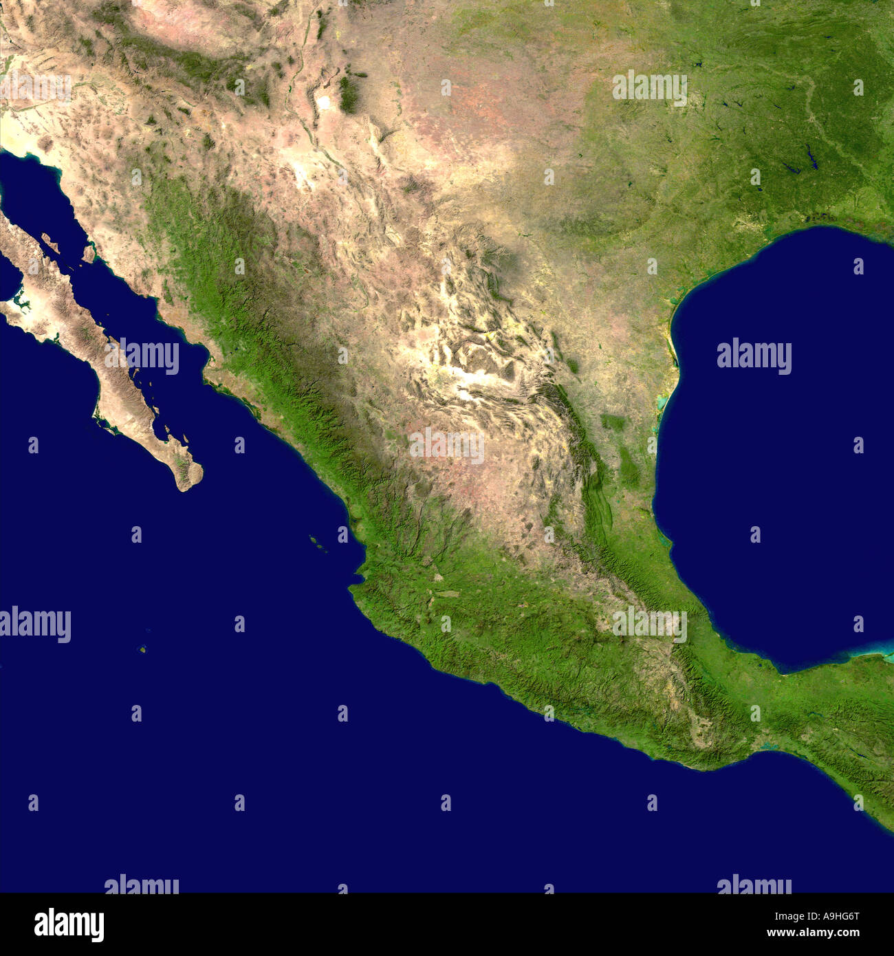 México y América Central como se ve desde el espacio Foto de stock