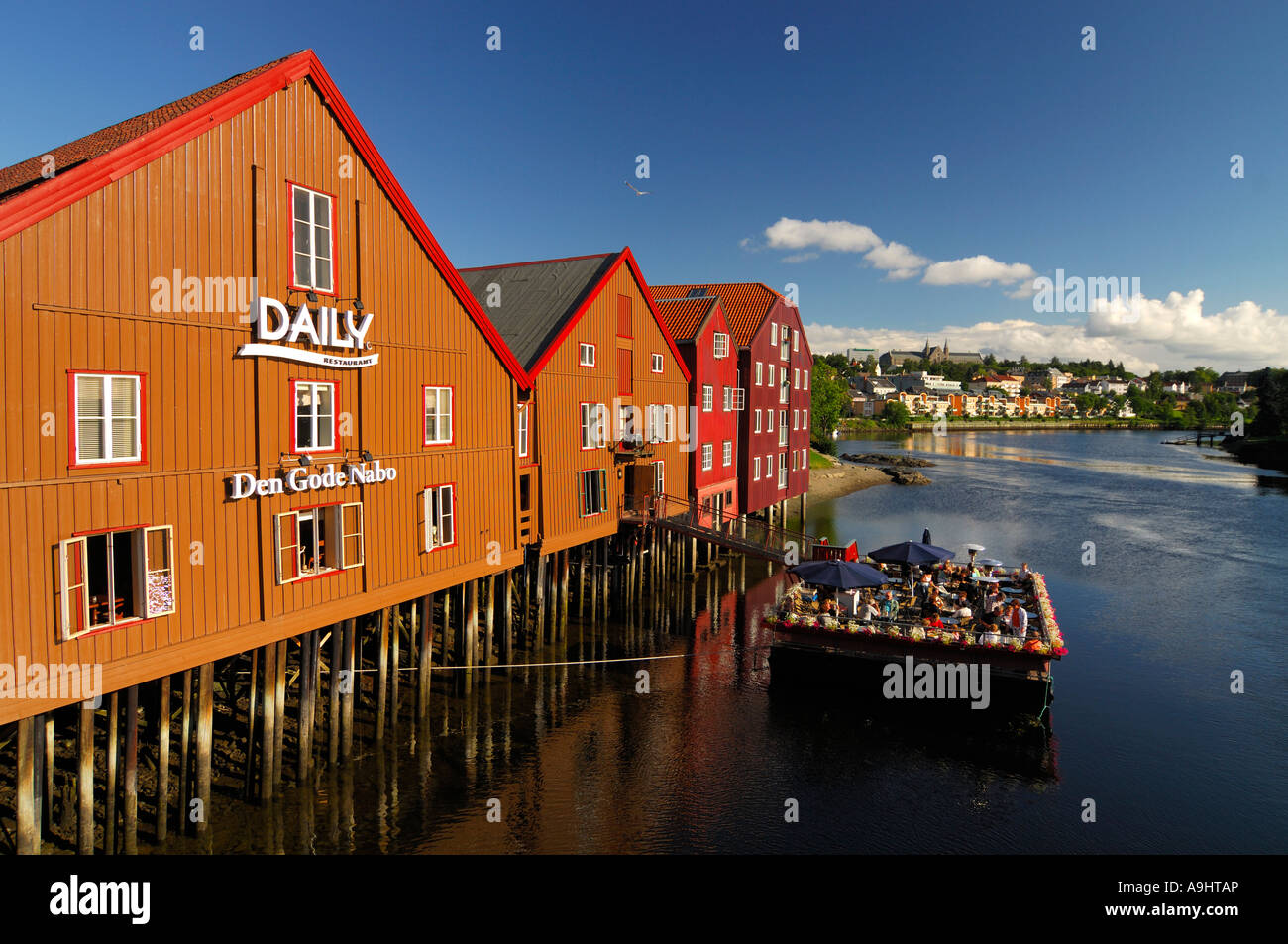 Los edificios de madera, Trondheim, Sor-Trondelag, Noruega Foto de stock