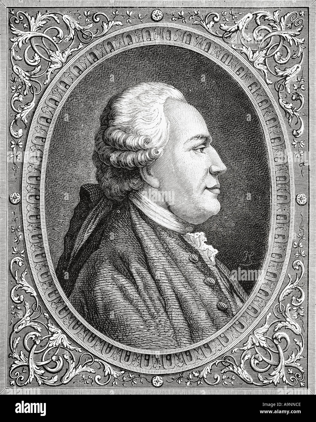 Franz Anton Mesmer, 1734 - 1815. Psiquiatra vienés que engendró la teoría del magnetismo animal. Foto de stock