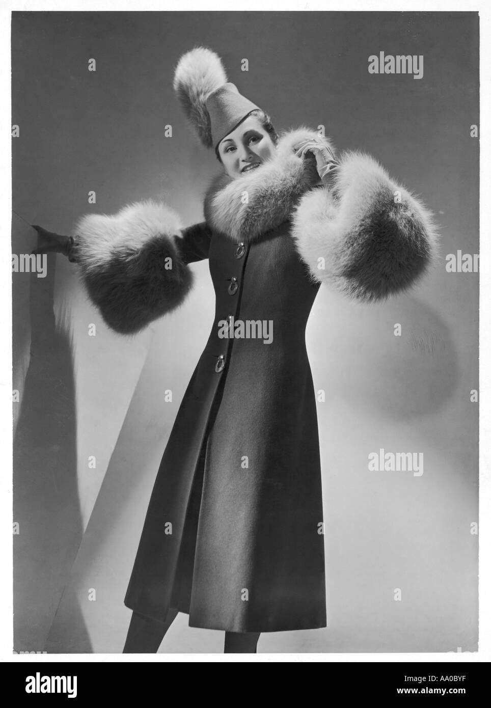 Fox abrigo por Lanvin 1930 Foto de stock