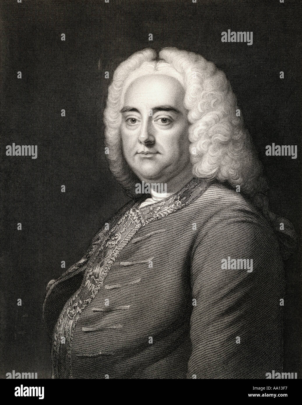 George Frideric (o Frederick) Handel, 1685 - 1759. Alemán nacido compositor inglés de la época barroca tardía Foto de stock