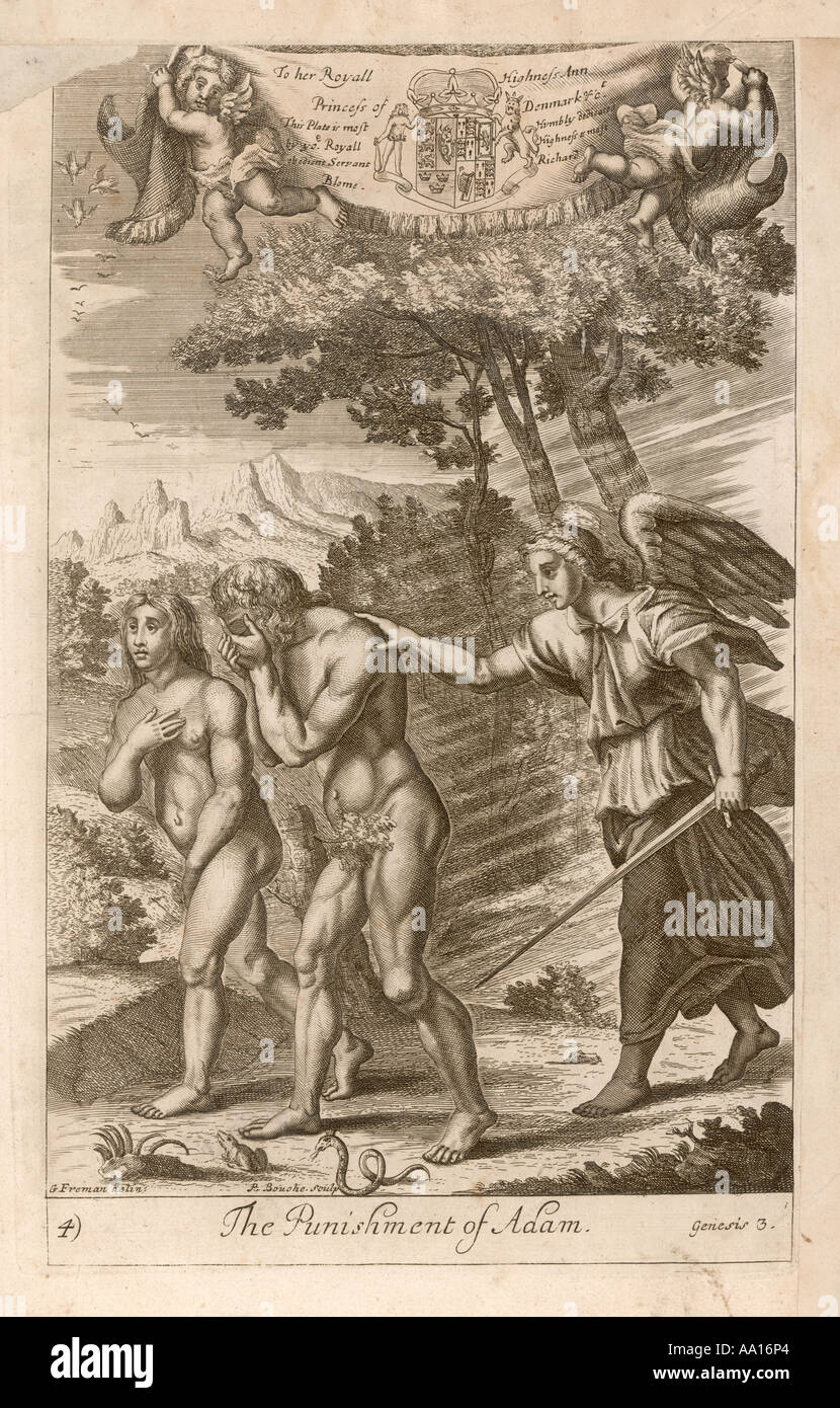 Adán y Eva desterrada Foto de stock