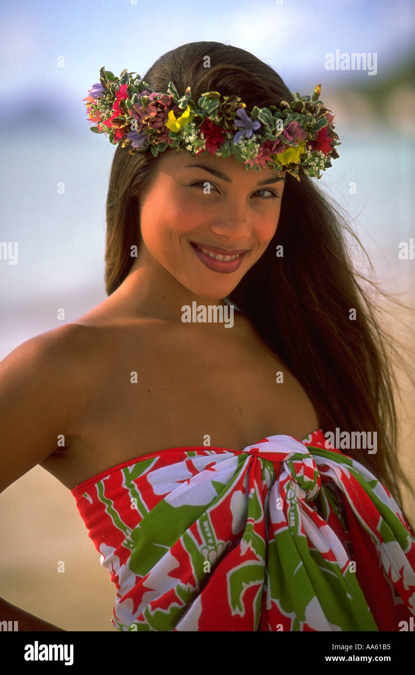 Mujer polinesia Polinesia Francesa Fotografía de stock - Alamy