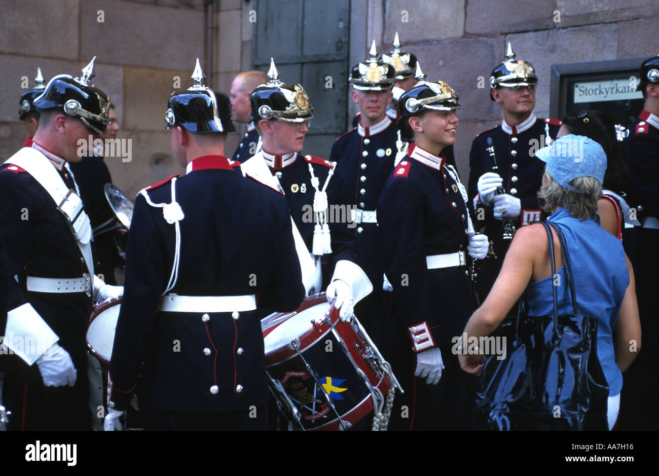 Banda del Ejército Sueco en Estocolmo Foto de stock
