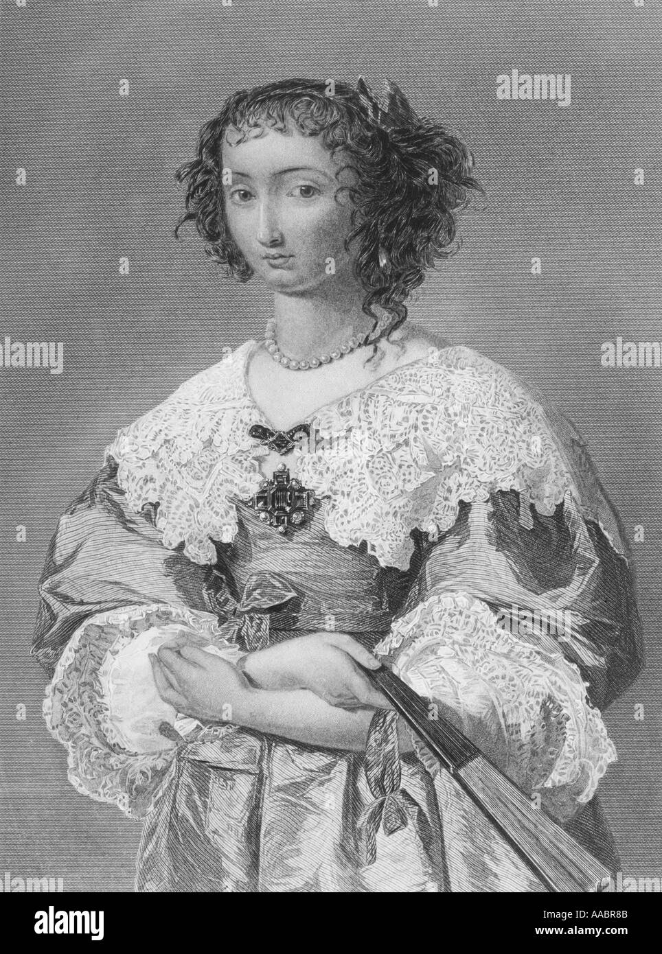 Henrietta Maria de Francia, 1609 - 1669. Reina consorte de Inglaterra, Escocia e Irlanda como la esposa del rey Carlos I. Foto de stock