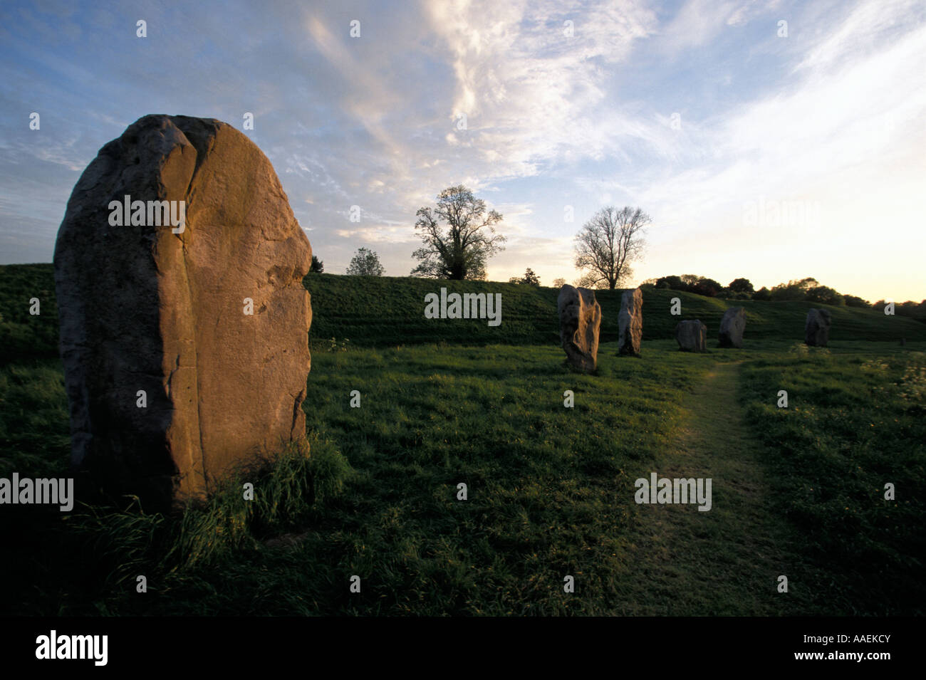 Círculo de piedra de Avebury Wiltshire, Inglaterra, Reino Unido Foto de stock