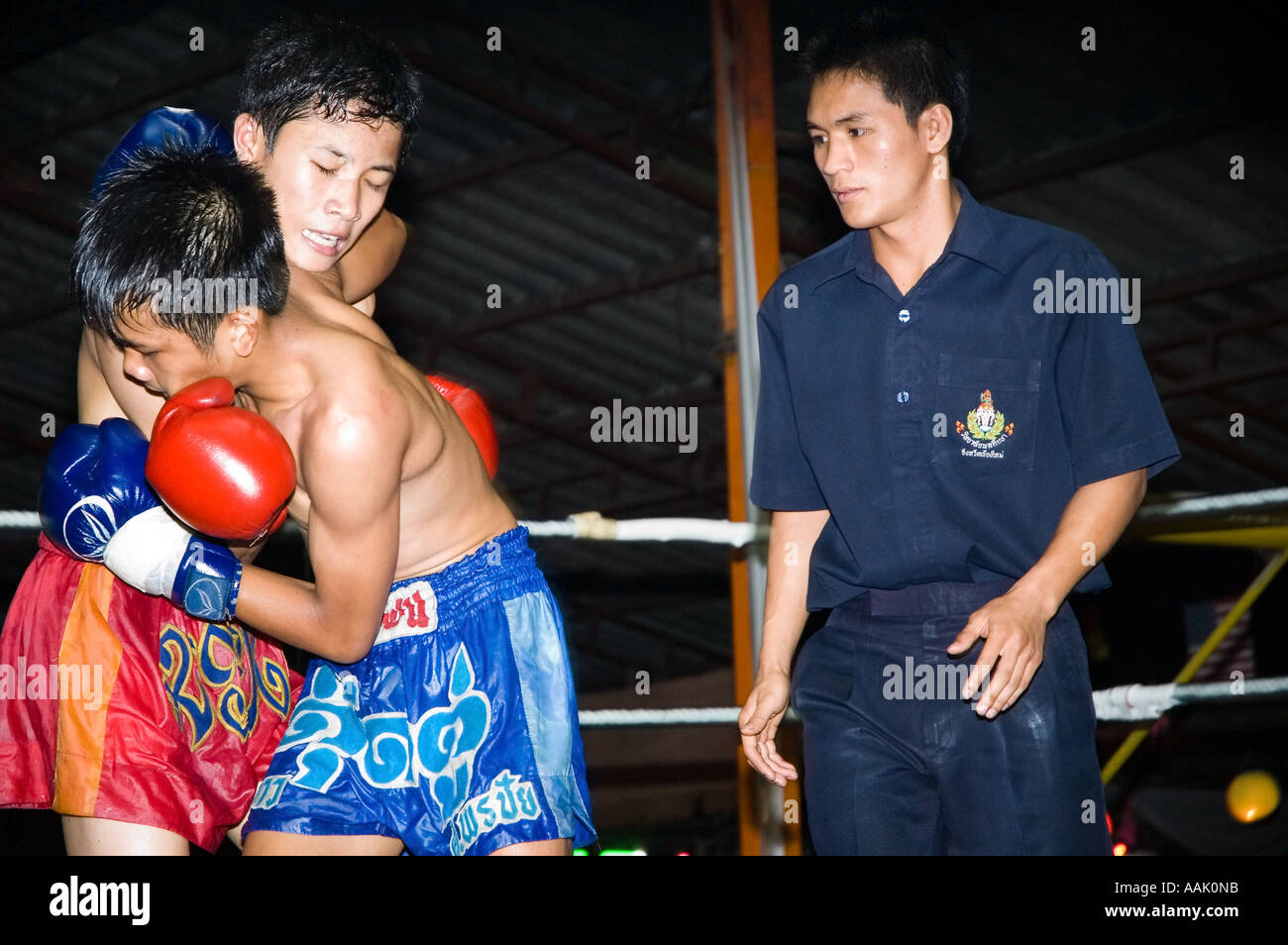 Boxeo Muay Thai en Tailandia Chiang Mai Foto de stock