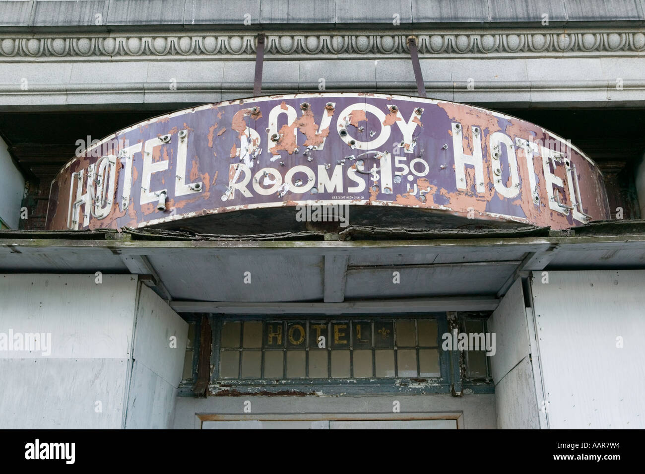 Una propiedad condenada Savoy Hotel habitaciones un dólar cincuenta Bridgeport Connecticut Foto de stock