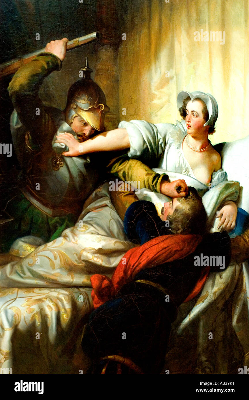 Alexandre-Evariste Fragonard, pintor francés [1780-1850] 1836 intento a sbd.'s la vida, intento de asesinato St Barthelemy Foto de stock