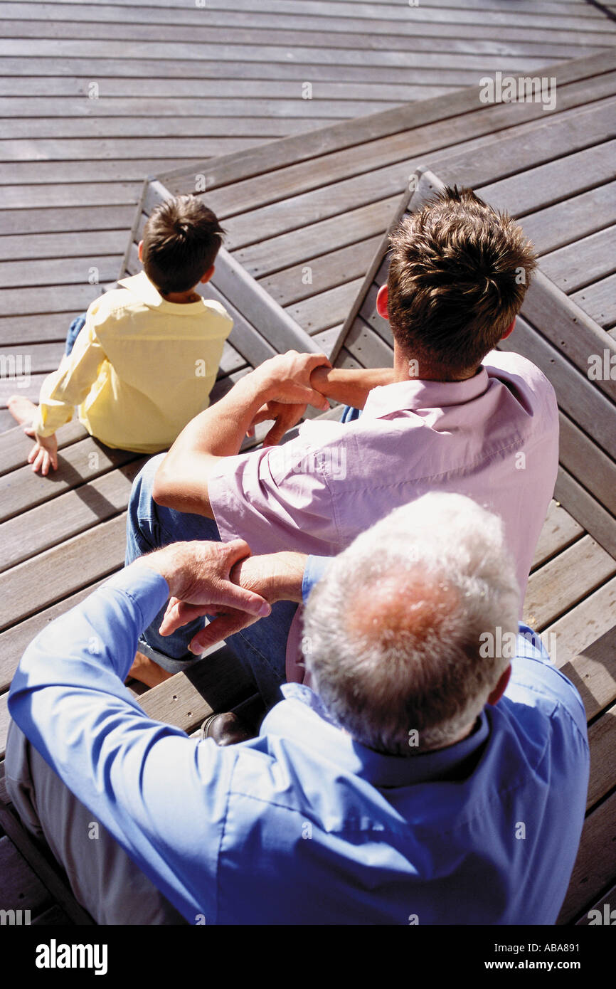 Padre, Hijo y abuelo Foto de stock