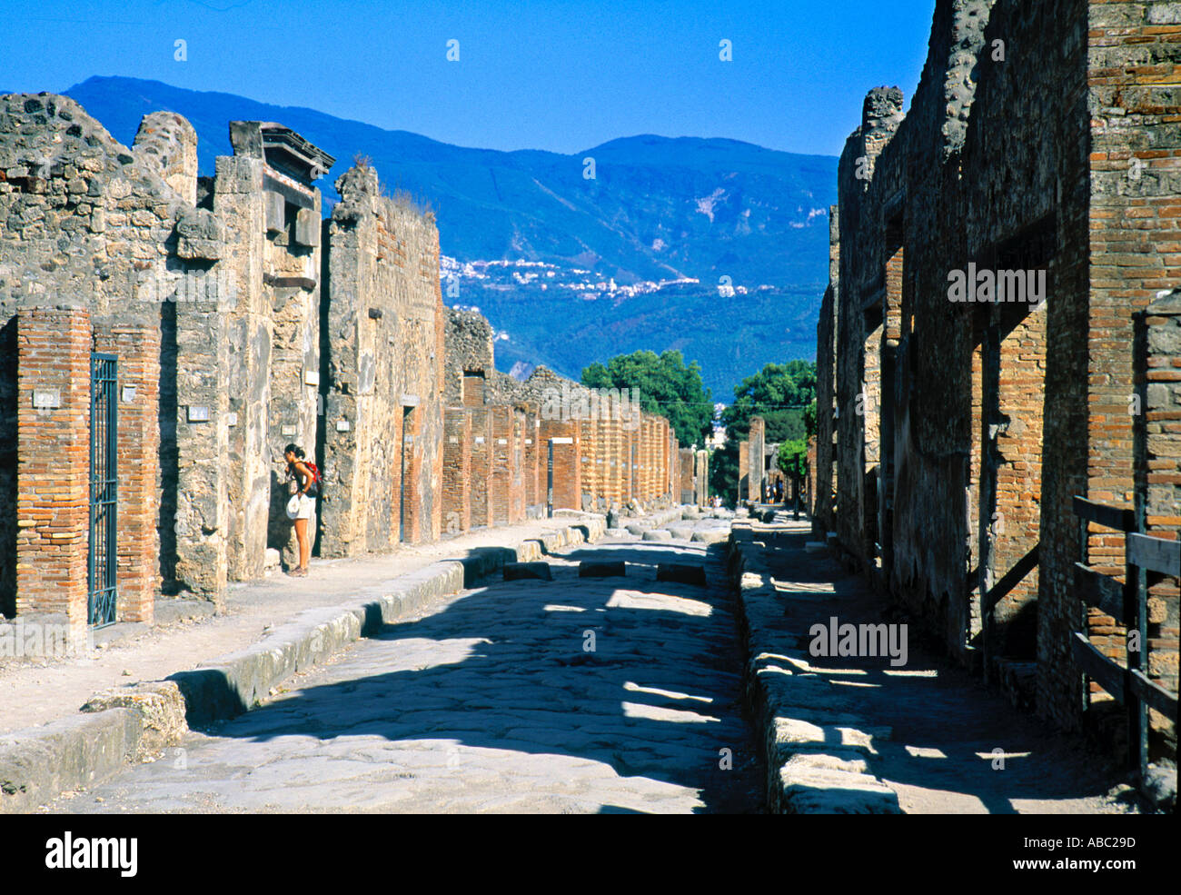 Pompeya, la Bahía de Nápoles, Italia Foto de stock
