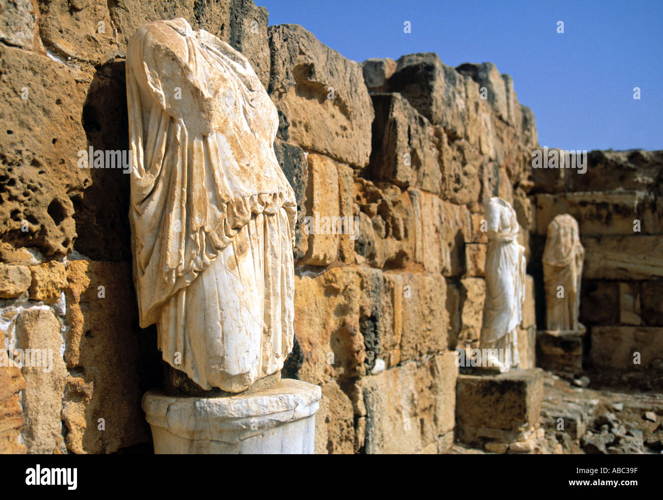 Ruinas antiguas, salamis, Chipre Septentrional Foto de stock
