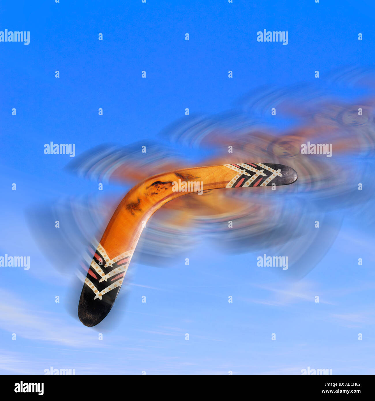 Flying boomerang Foto de stock