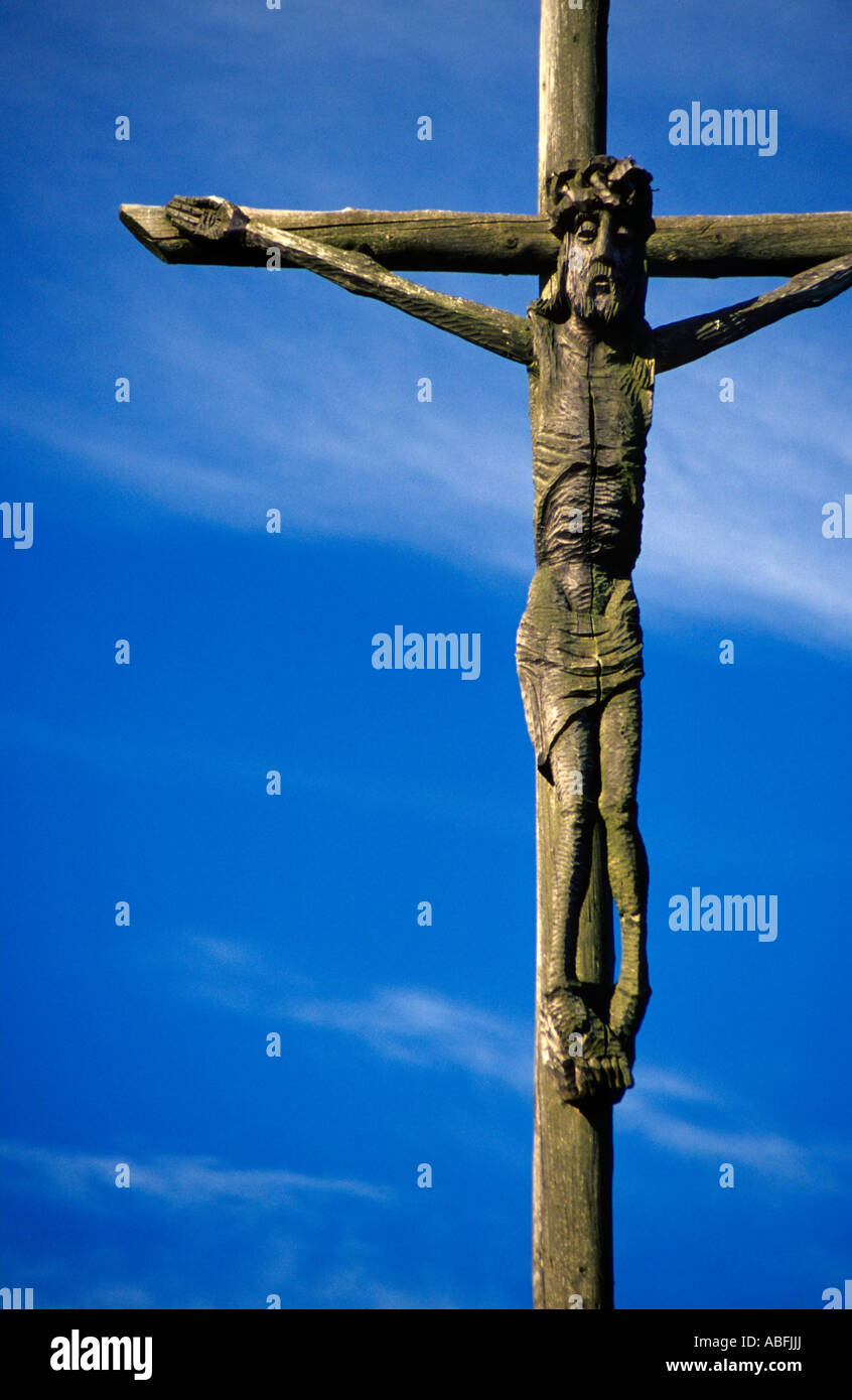 Jesucristo - escultura folk Foto de stock