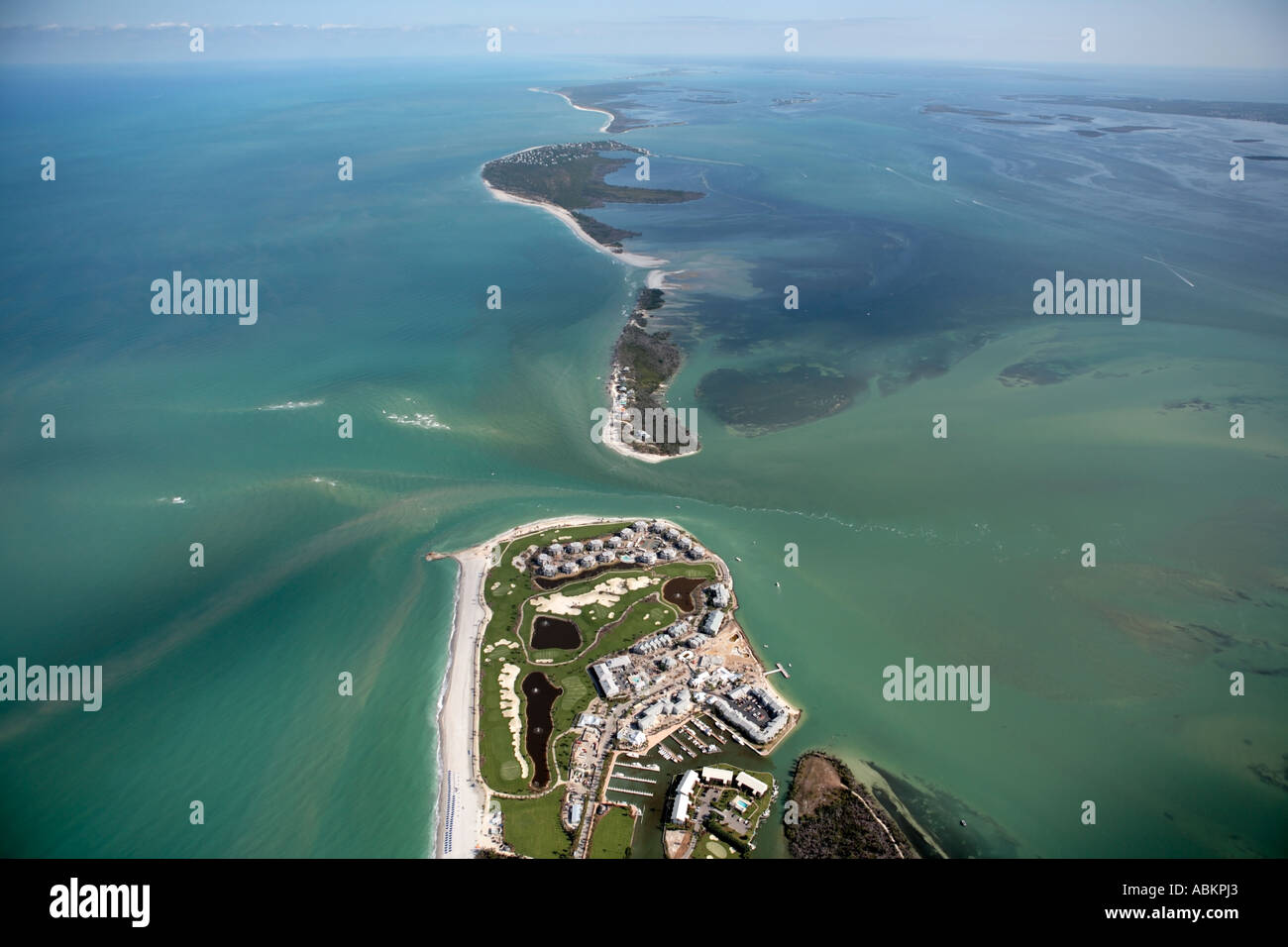 Foto aérea de Captiva Island, al norte de la Bahía de Captiva Island