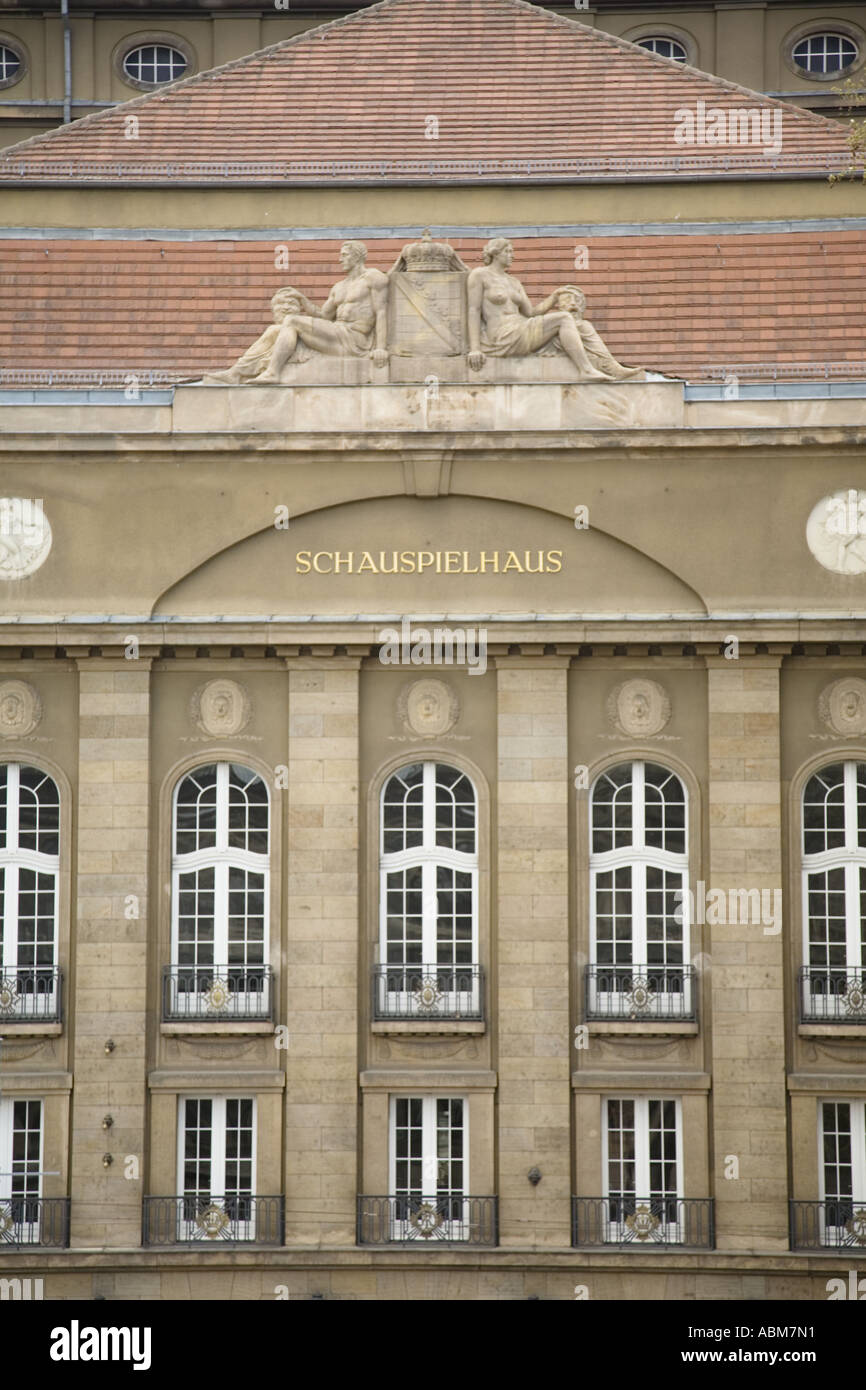 Schauspielhaus (teatro), Dresden, Alemania Foto de stock